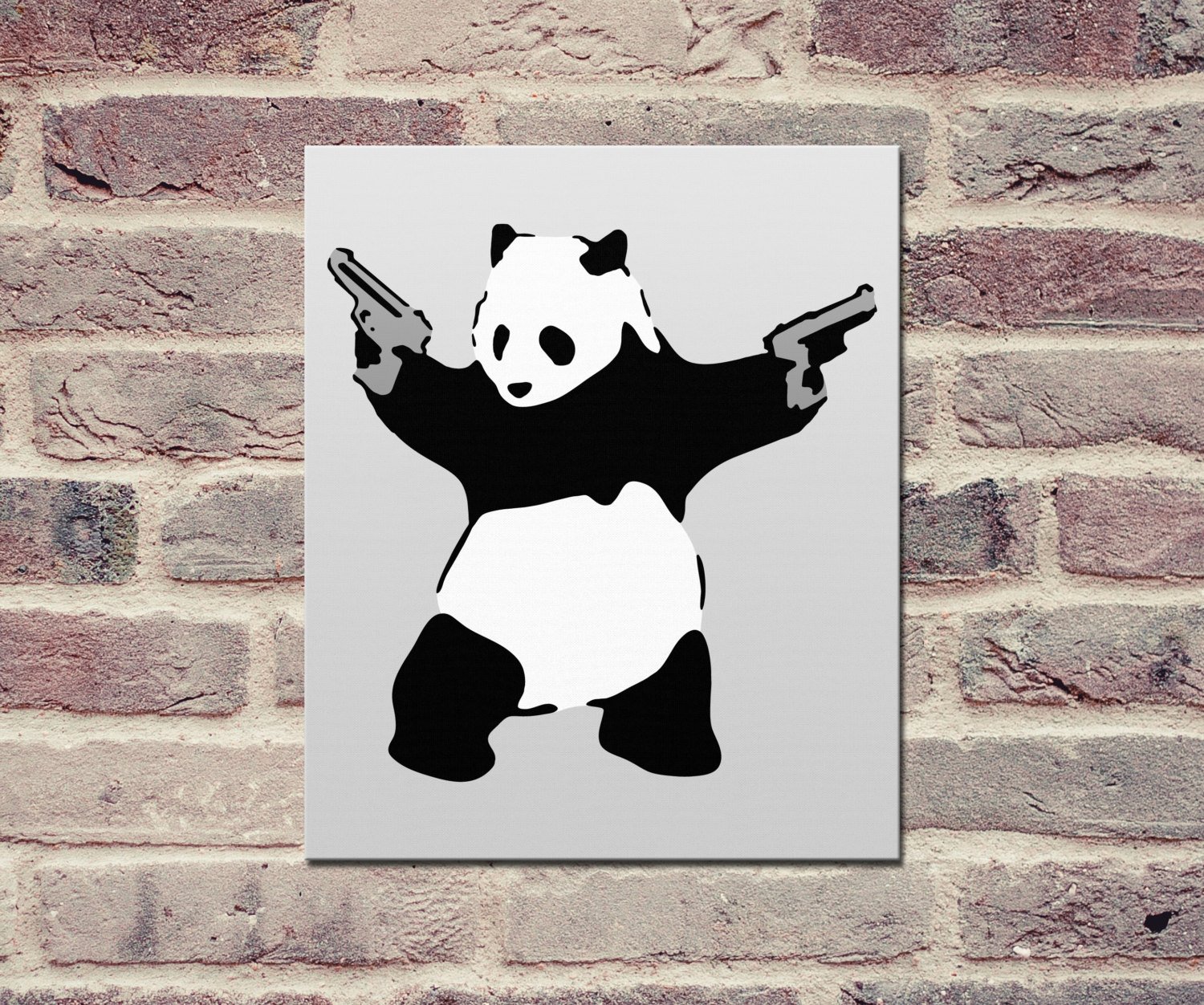 Banksy, Panda with Guns - Canvas Wrap Print