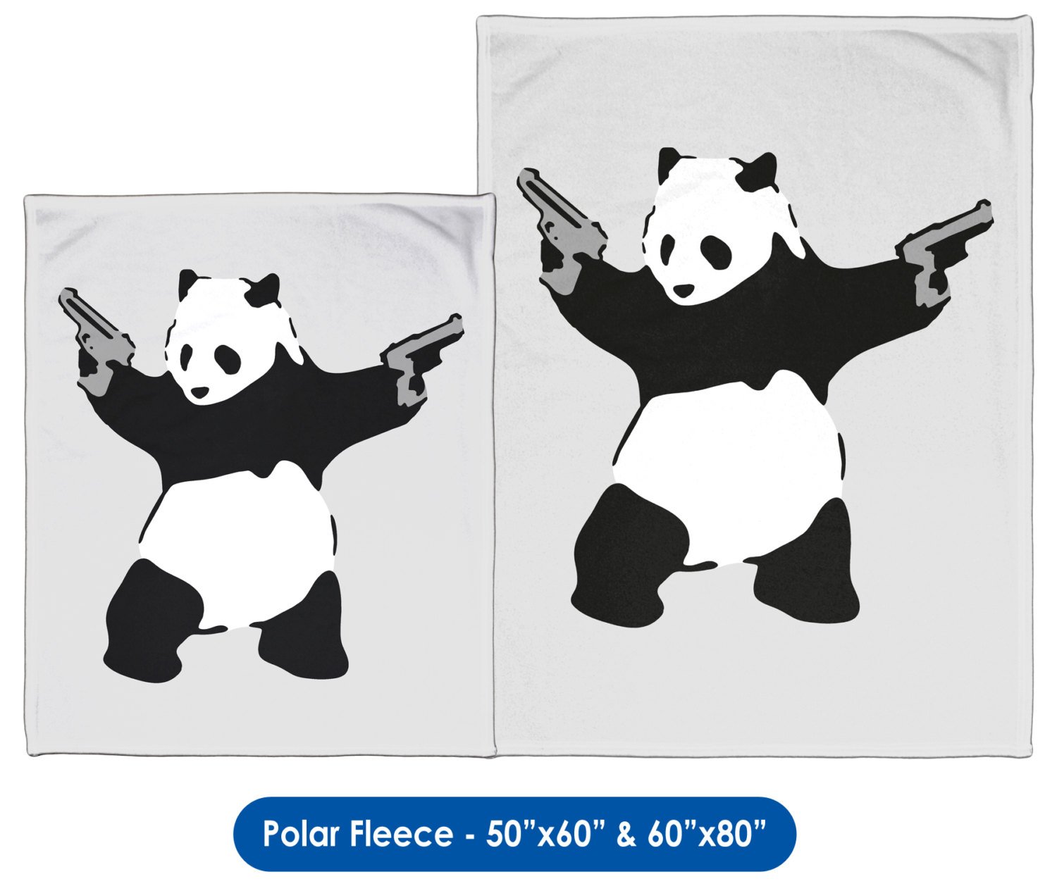 Banksy, Panda with Guns - Throw Blanket / Tapestry Wall Hanging