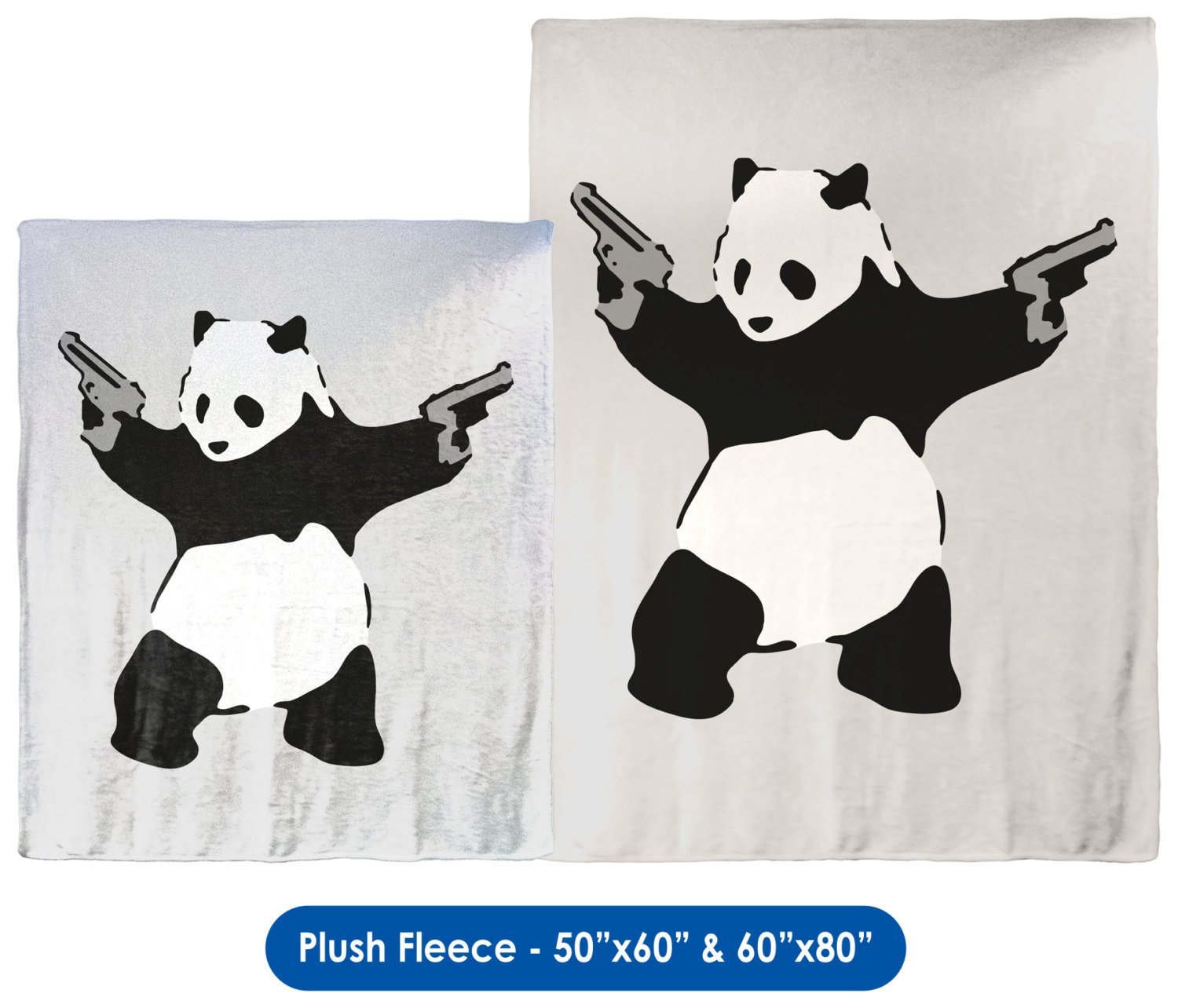 Banksy, Panda with Guns - Throw Blanket / Tapestry Wall Hanging