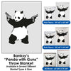 Banksy, Panda with Guns - Throw Blanket / Tapestry Wall Hanging