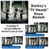 Banksy, TV Heads - Throw Blanket / Tapestry Wall Hanging