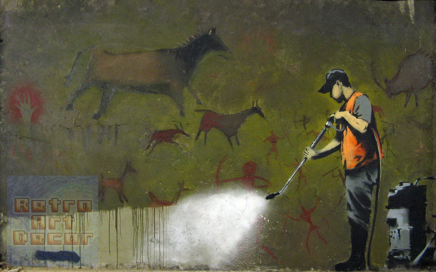 Banksy, Erasing History - Canvas Wrap Print