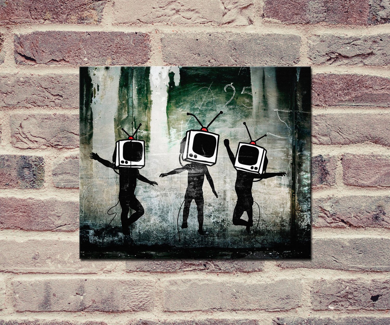 Banksy, TV Heads - Canvas Wrap Print