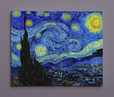 Starry Night for SNES, Pixel Art (8" x 10") - Canvas Wrap Print