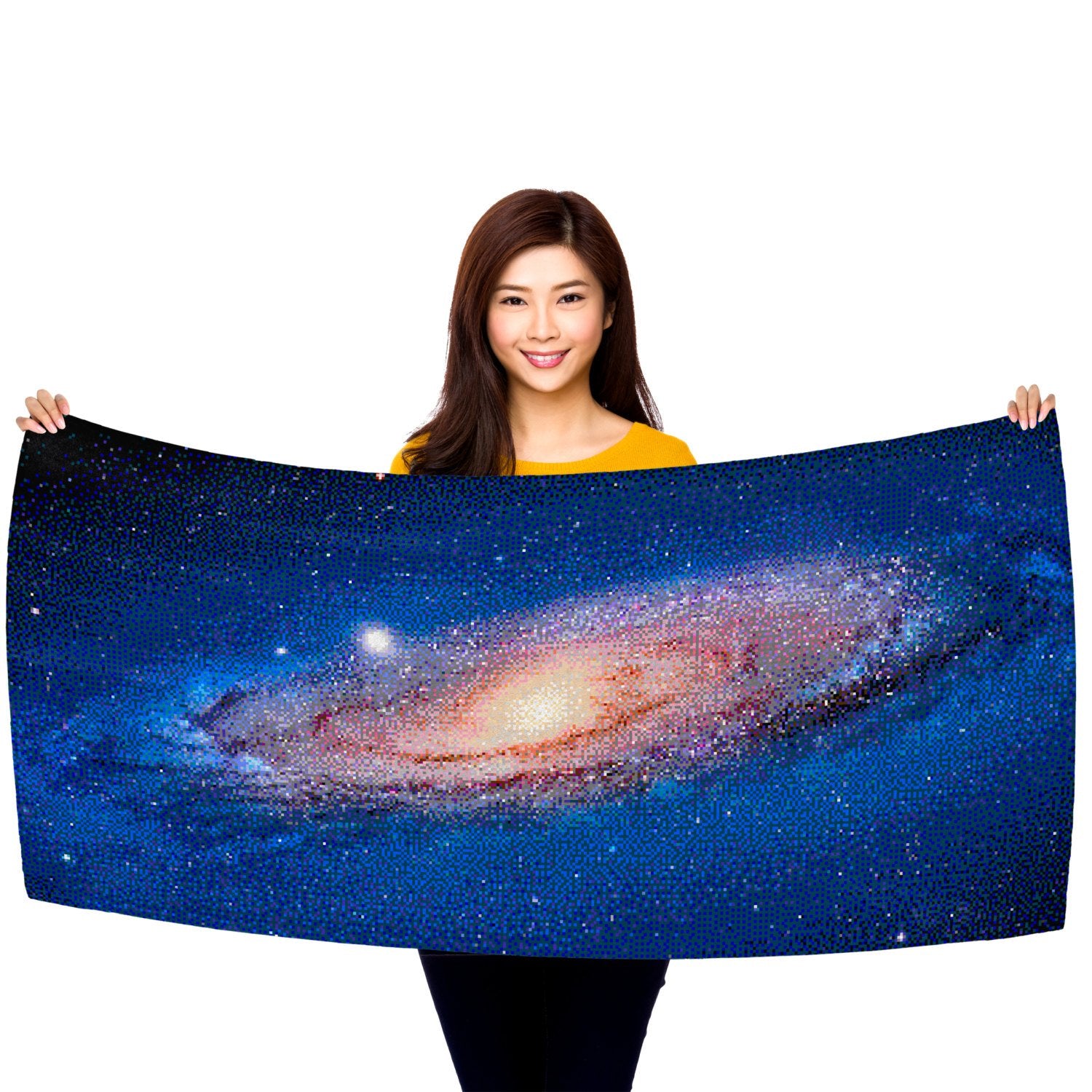 The Andromeda Galaxy for NES, Pixel Art – 30" x 60" Microfiber Beach Towel