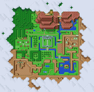 Legend of Zelda: A Link to the Past, Map of Hyrule - Canvas Wrap Print