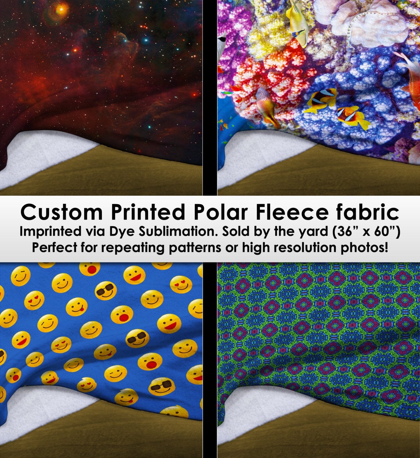 Custom Printed Plush Polar Fleece Fabric