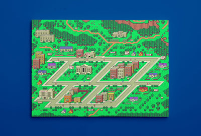 EarthBound, Onett Map - Canvas Wrap Print