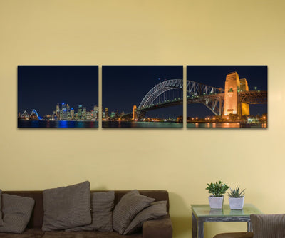Sydney Harbour Bridge, Bundle of Three (12" x 16") - Canvas Wrap Print