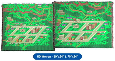 EarthBound, Onett Map - Throw Blanket / Tapestry Wall Hanging