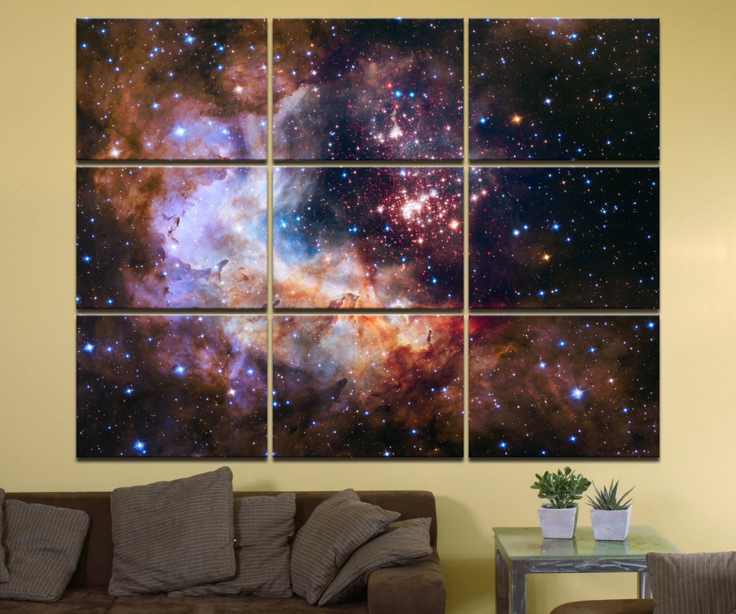 Celestial Fireworks, Hubble 25th Anniversary HD Space Photo - 72" x 54", GIANT 9-Piece Canvas Wall Mural