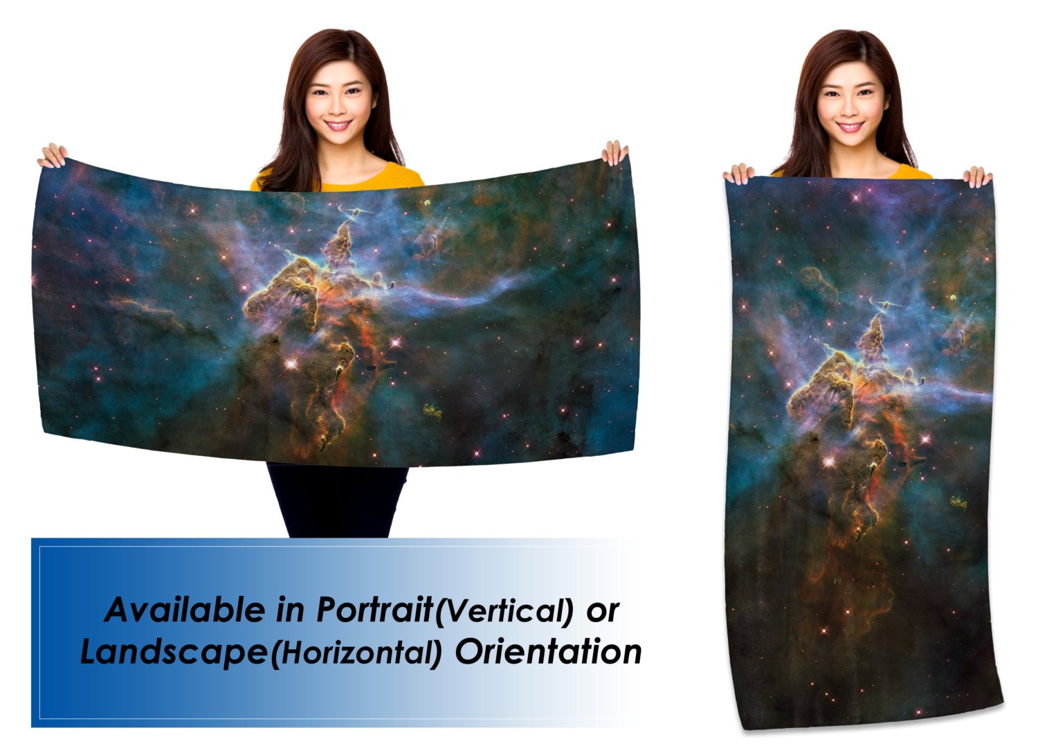 Mystic Mountain, HD Hubble Image - 30" x 60" Microfiber Beach Towel