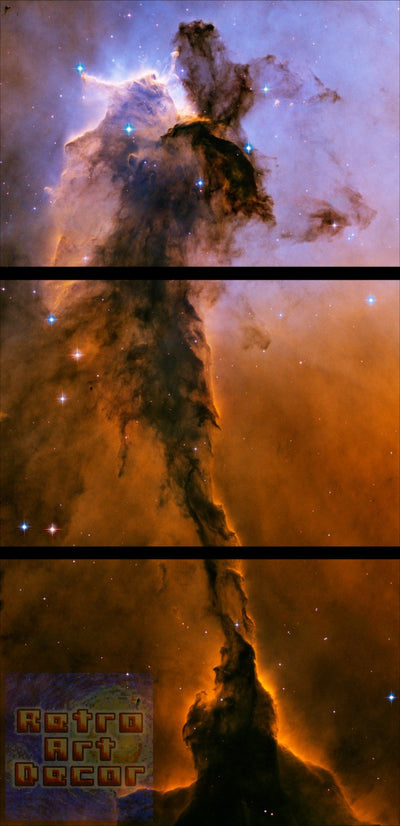 Stellar Spire in the Eagle Nebula - 24" x 48", 3-Piece Vertical Split Canvas Wall Mural
