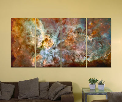 The Carina Nebula, Star Birth in the Extreme (Color) - 72" x 36", 4-Piece Split Canvas Wall Mural