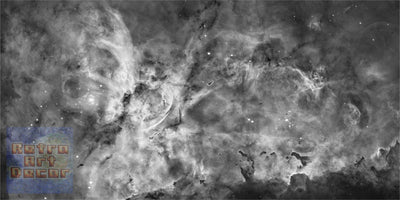 The Carina Nebula, Star Birth in the Extreme (Grayscale) (16" x 24") - Canvas Wrap Print