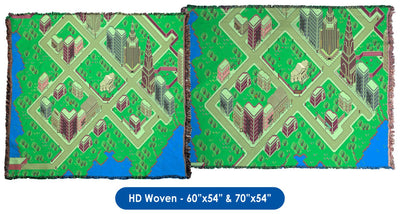 EarthBound, Fourside Map - Throw Blanket / Tapestry Wall Hanging