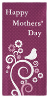 Mothers&#39; Day Abstract Flowers & Birds - 30" x 60" Microfiber Beach Towel