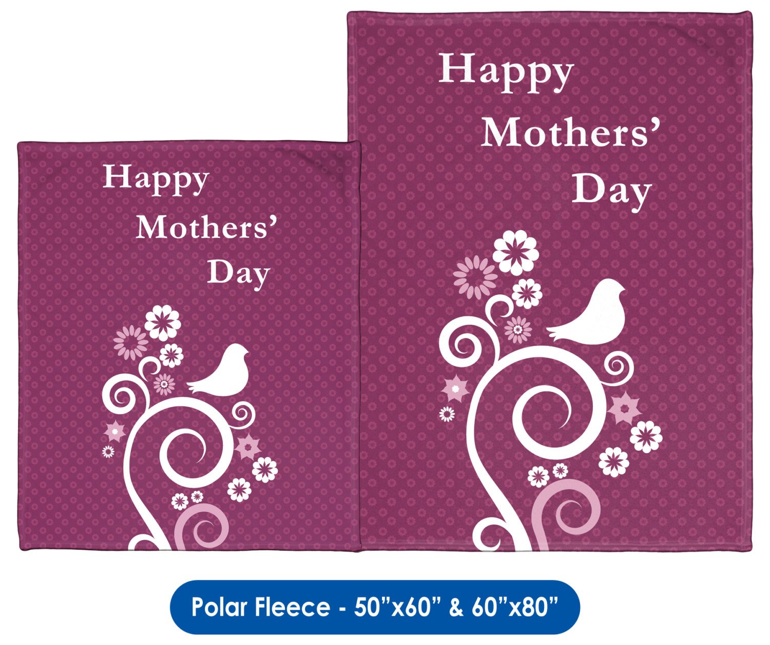 Mothers&#39; Day Abstract Flowers & Birds - Throw Blanket / Tapestry Wall Hanging