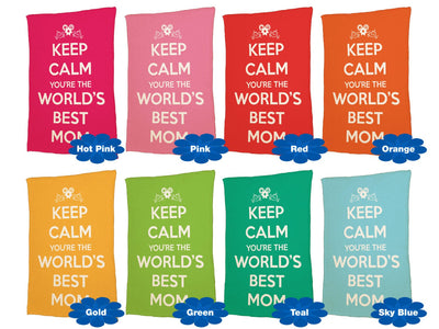 Keep Calm You&#39;re The World&#39;s Best Mom - 40" x 60" Ivory Plush Blanket