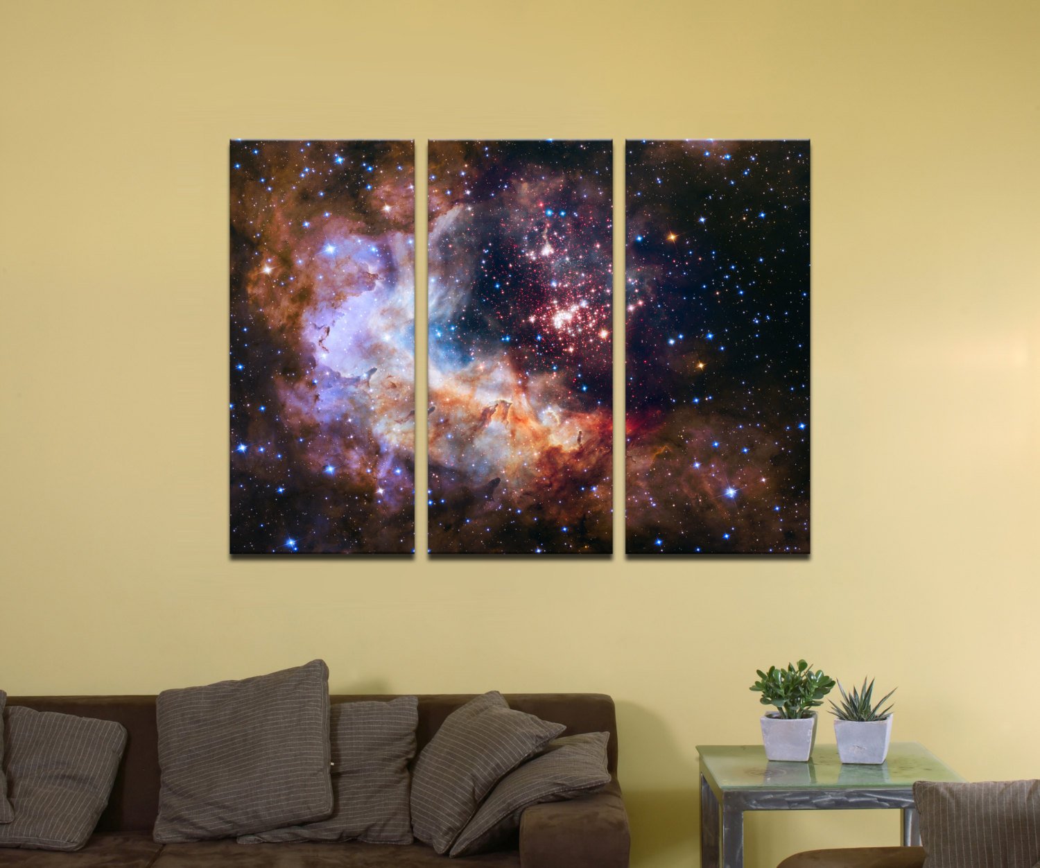 Celestial Fireworks, Hubble 25th Anniversary HD Space Photo - 48" x 32", 3-Piece Split Canvas Wall Mural