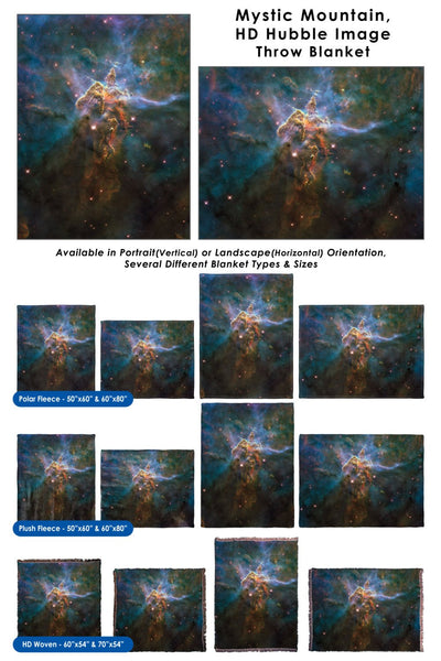 Mystic Mountain, HD Hubble Image - Throw Blanket / Tapestry Wall Hanging