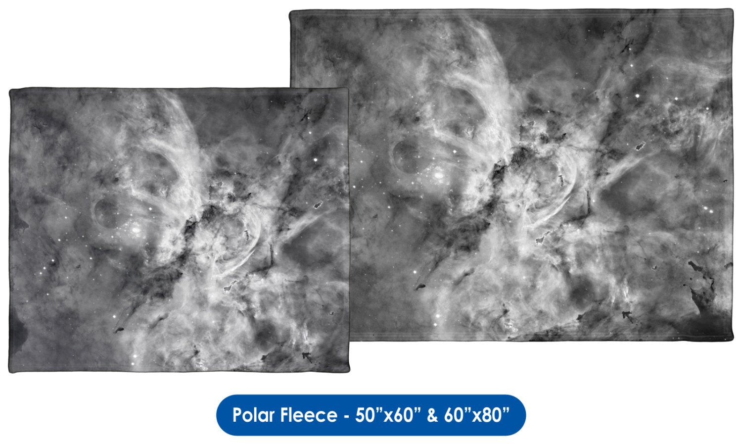 The Carina Nebula, Star Birth in the Extreme (Grayscale) - Throw Blanket / Tapestry Wall Hanging