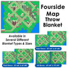 EarthBound, Fourside Map - Throw Blanket / Tapestry Wall Hanging