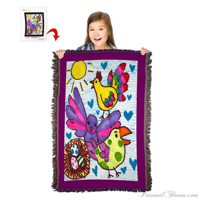 Kids' Creations - Turn Your Child's Drawing Into A 54" X 38" HD Woven Throw Blanket