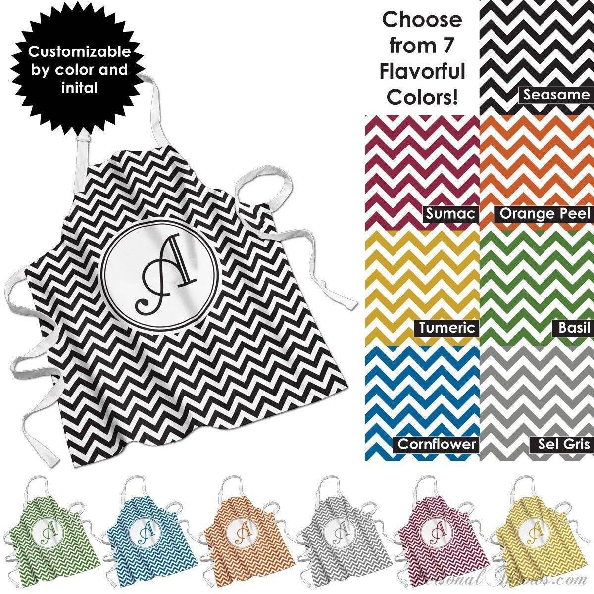 Photo Apparel,Monogrammed Gifts,Other Products - Chevron Monogrammed Apron - 27" X 31"