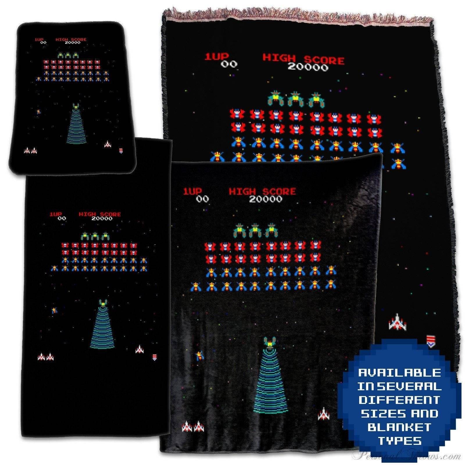 Photo Blankets,Designer Gifts - Galaga Arcade Retro Video Game Throw