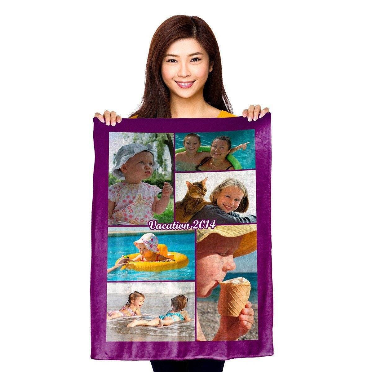 Photo Blankets - Full Service Photo Collage Plush Fleece Blanket - 30" X 40"