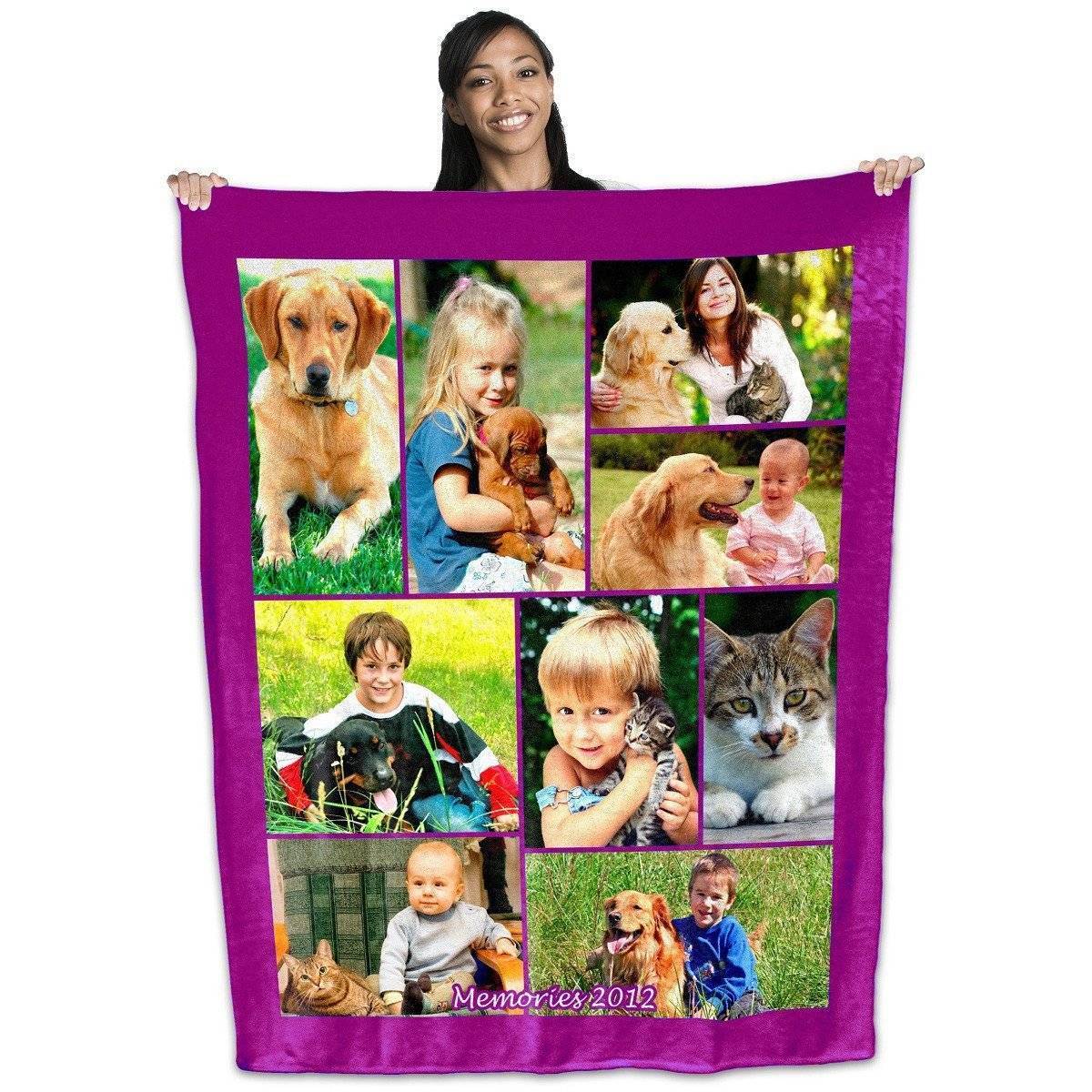 Quick Photo Collage Plush Fleece Blanket 80" x 60"