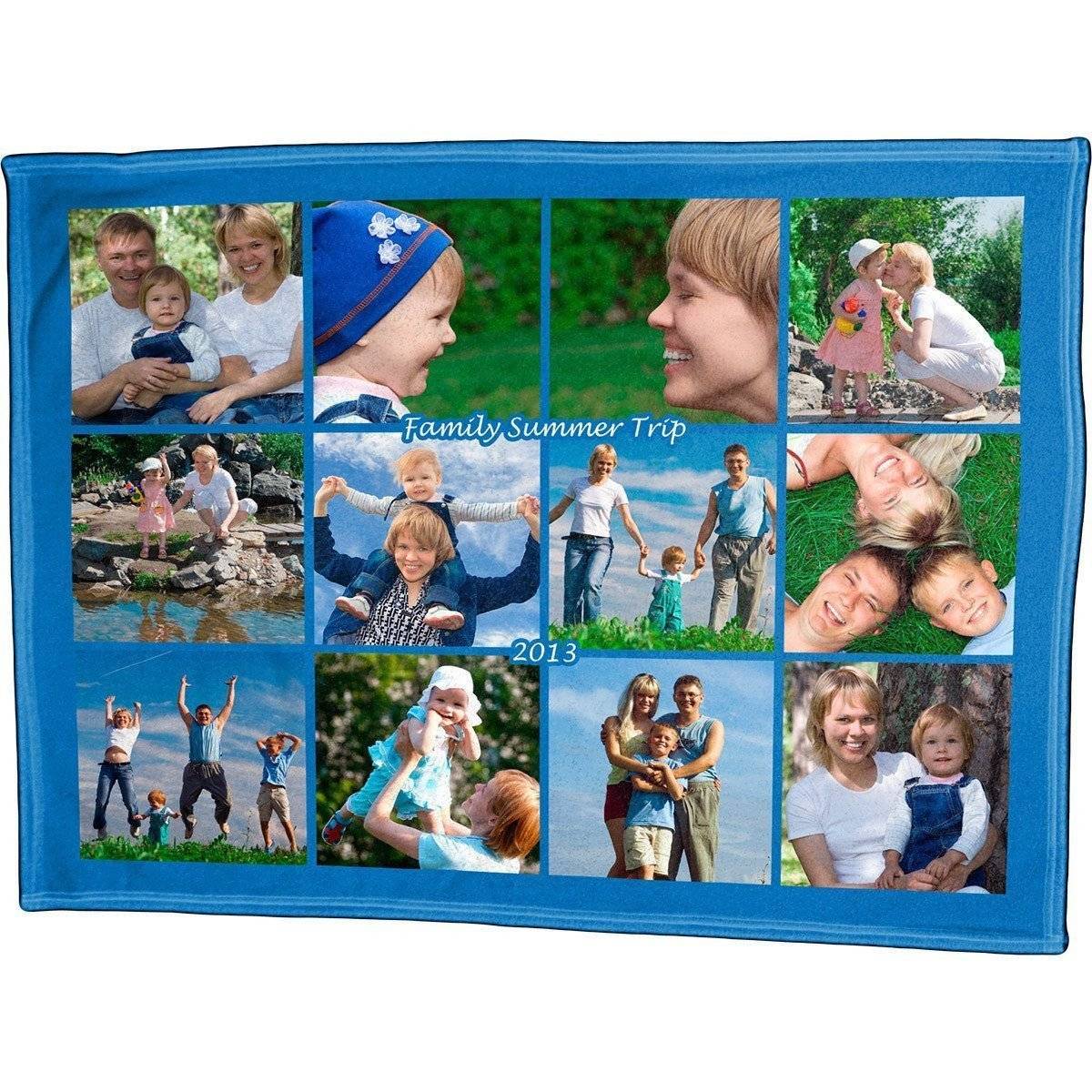Photo Blankets - Full Service Photo Collage Polar Fleece Blanket - 60" X 80"