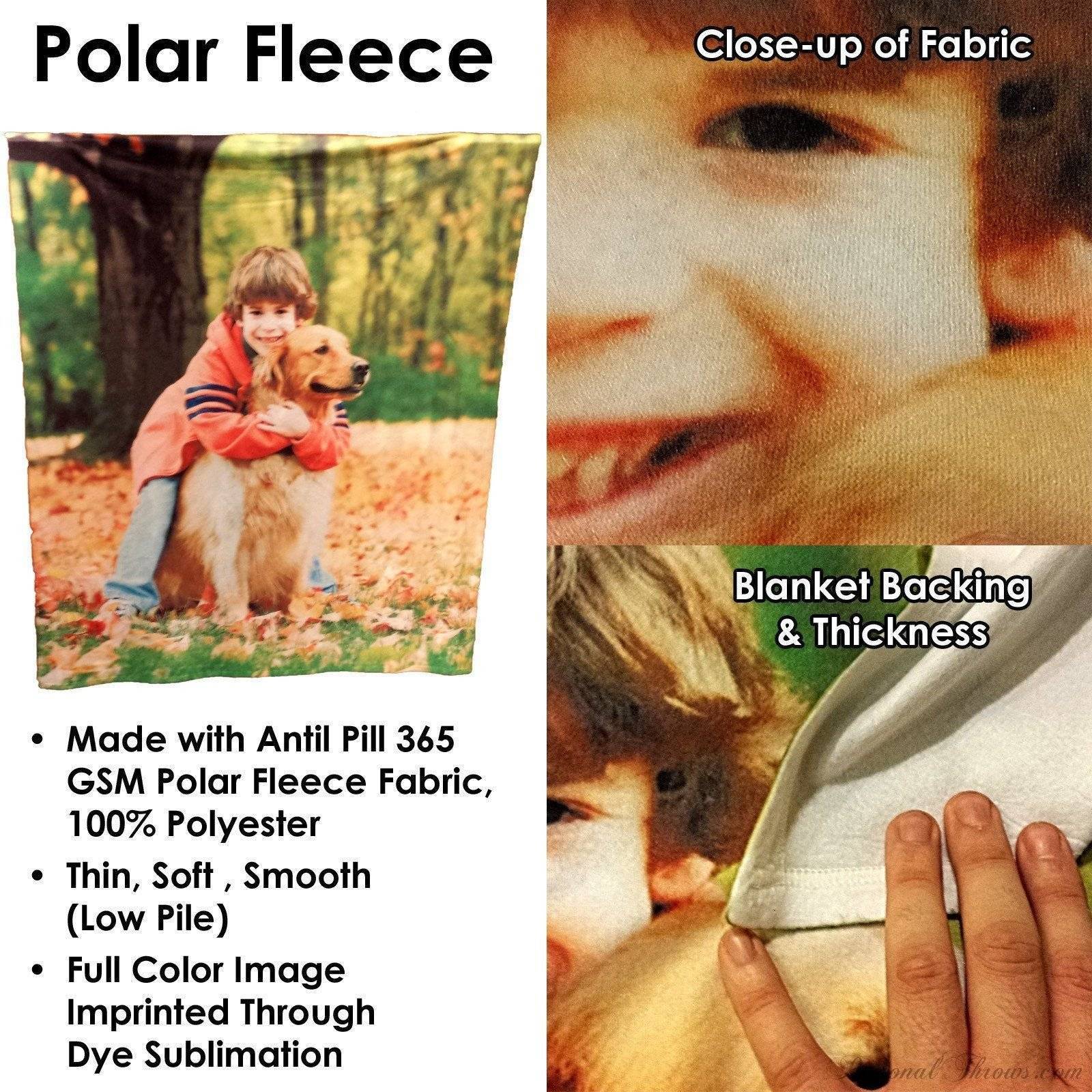 Photo Blankets - Full Service Photo Collage Polar Fleece Blanket - 60" X 80"