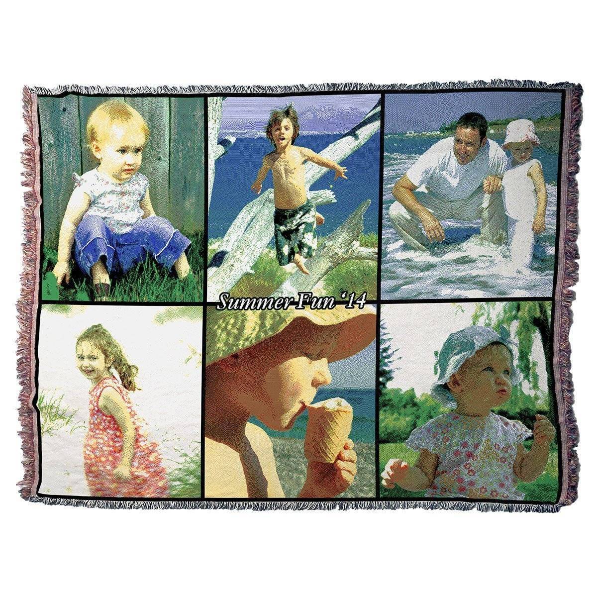 Jacquard Woven Full Service Collage Blanket - 60" x 80" (Large)