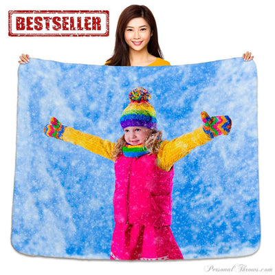 Photo Blankets,Mother's Day Gifts - 50" X 60" Heavy Weight Photo Sherpa Throw Blanket