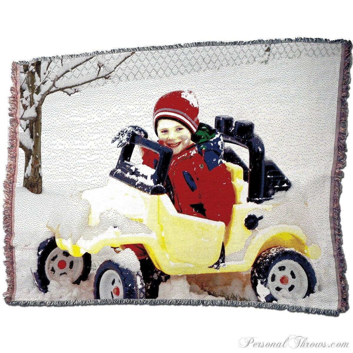 Photo Blankets,Mother's Day Gifts - Jacquard Woven Photo Blanket - 70" X 54" (Large)