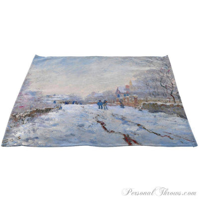 Photo Home & Office,Holiday Gifts - Claude Monet's "Snow At Argenteuil, 1875" Linen Napkins 20" X 20", Set