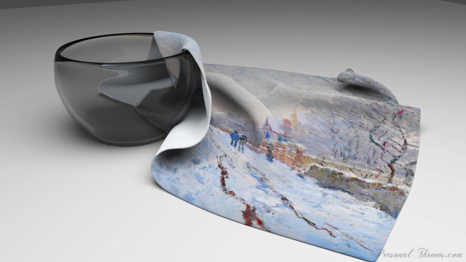 Photo Home & Office,Holiday Gifts - Claude Monet's "Snow At Argenteuil, 1875" Linen Napkins 20" X 20", Set