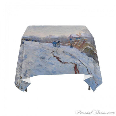 Photo Home & Office,Holiday Gifts - Claude Monet's "Snow At Argenteuil, 1875", Linen Table Cloth