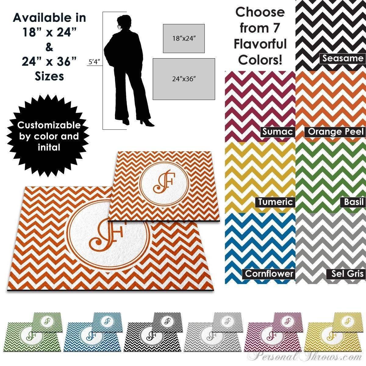 Photo Home & Office,Monogrammed Gifts,Other Products - Chevron Monogrammed Floor Mat
