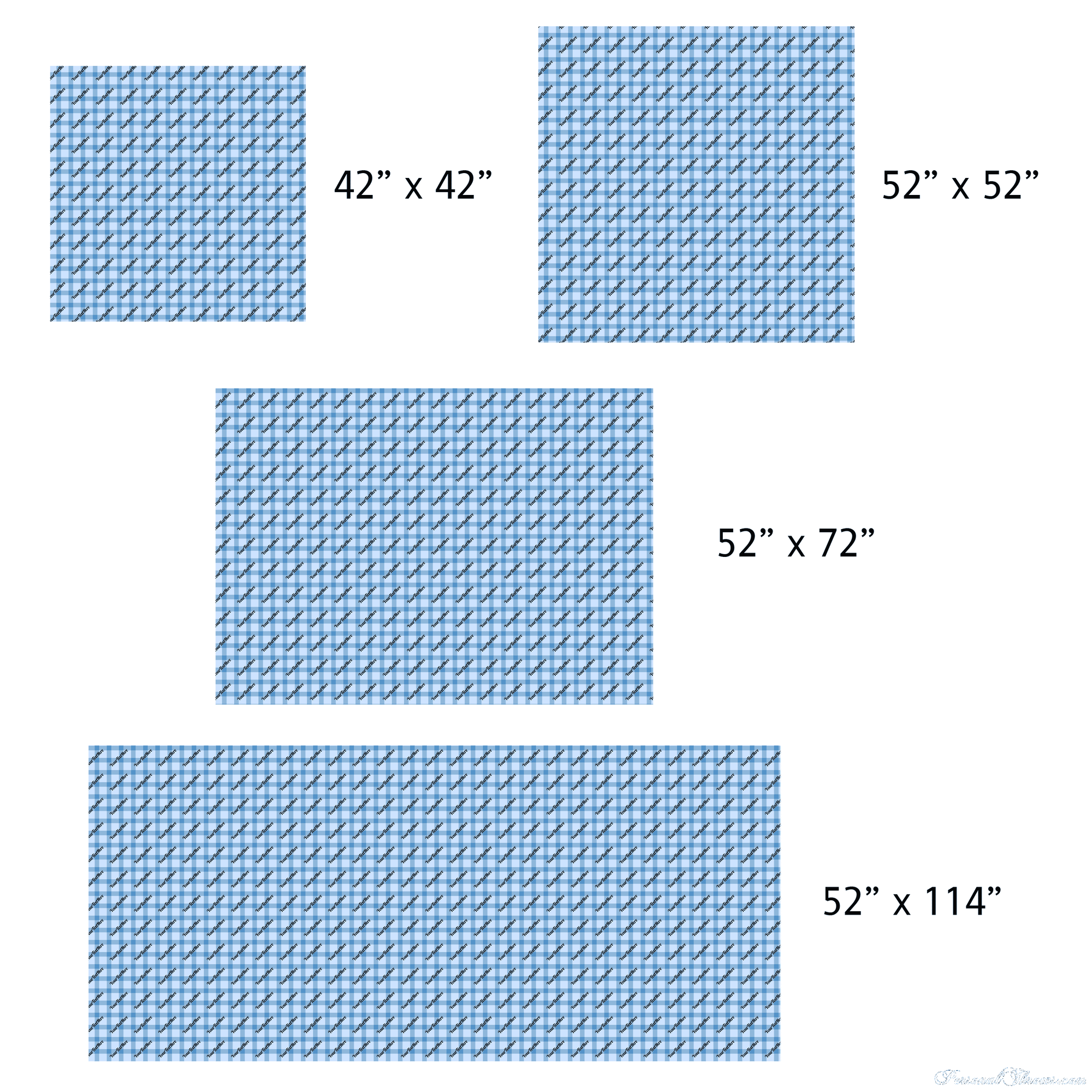 Photo Home & Office,Mother's Day Gifts - Personalizable Repeating Text Pattern Linen Table Cloth