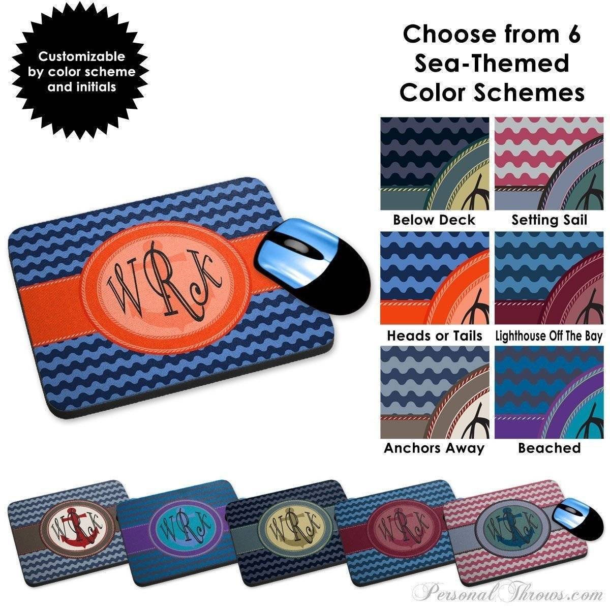 Photo Home & Office,Valentine's Day Gifts,Monogrammed Gifts,Other Products,Holiday Gifts - Nautical Monogrammed MousePad