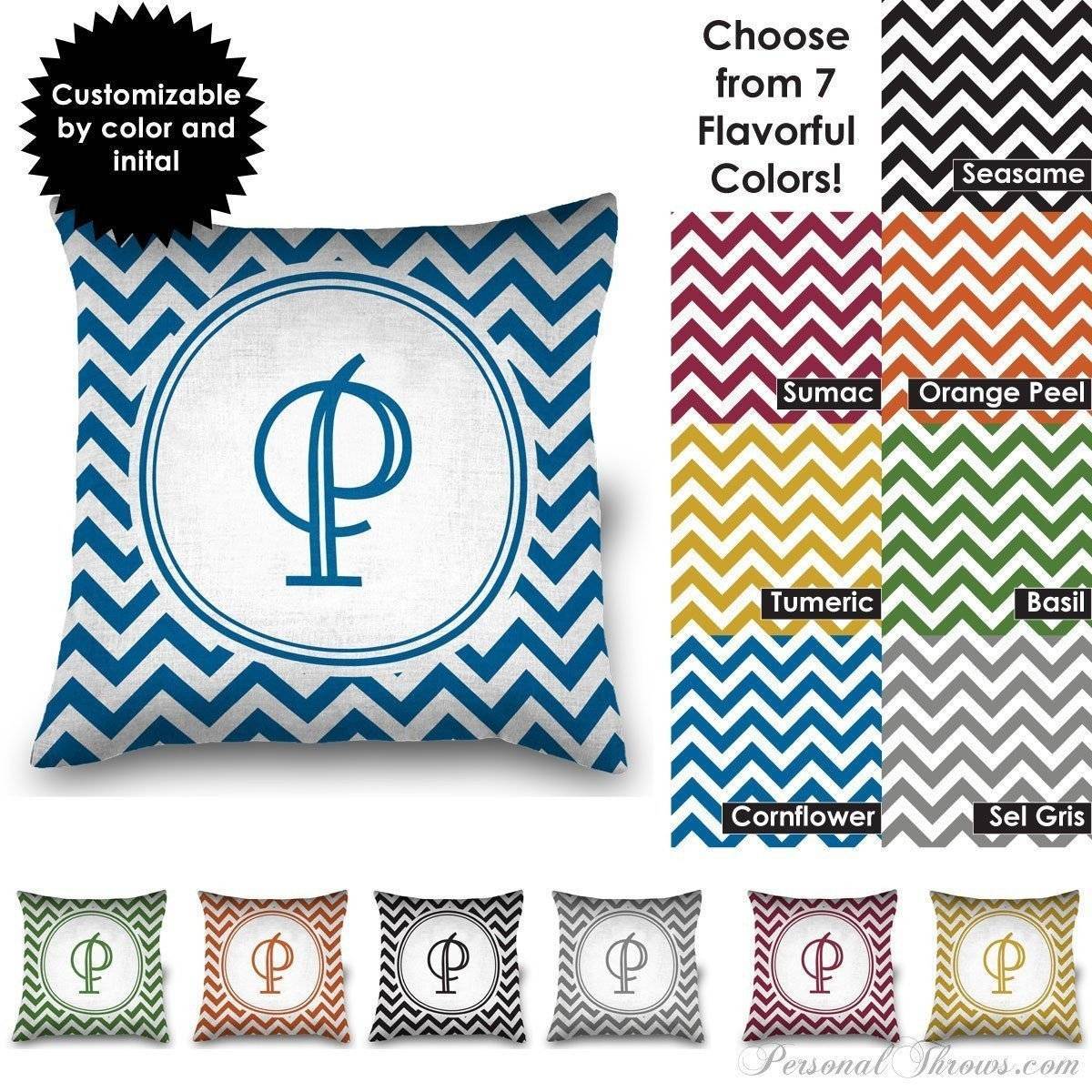 Photo Pillows,Monogrammed Gifts,Other Products,Mother's Day Gifts - 16" Square Chevron Monogrammed MircoFleece Pillow