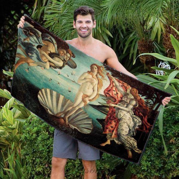 Photo Towels,Designer Gifts - Botticelli's "The Birth Of Venus" Beach Towel - 30" X 60"