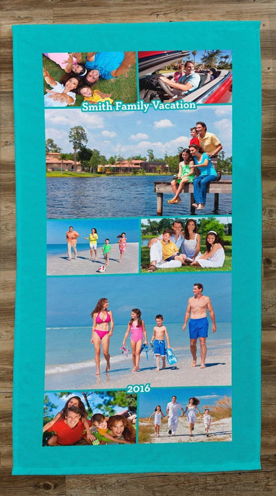 Photo Towels,Holiday Gifts,Other Products,Photo Blankets - 35" X 65" Jumbo Heavyweight Photo Collage Beach Towel