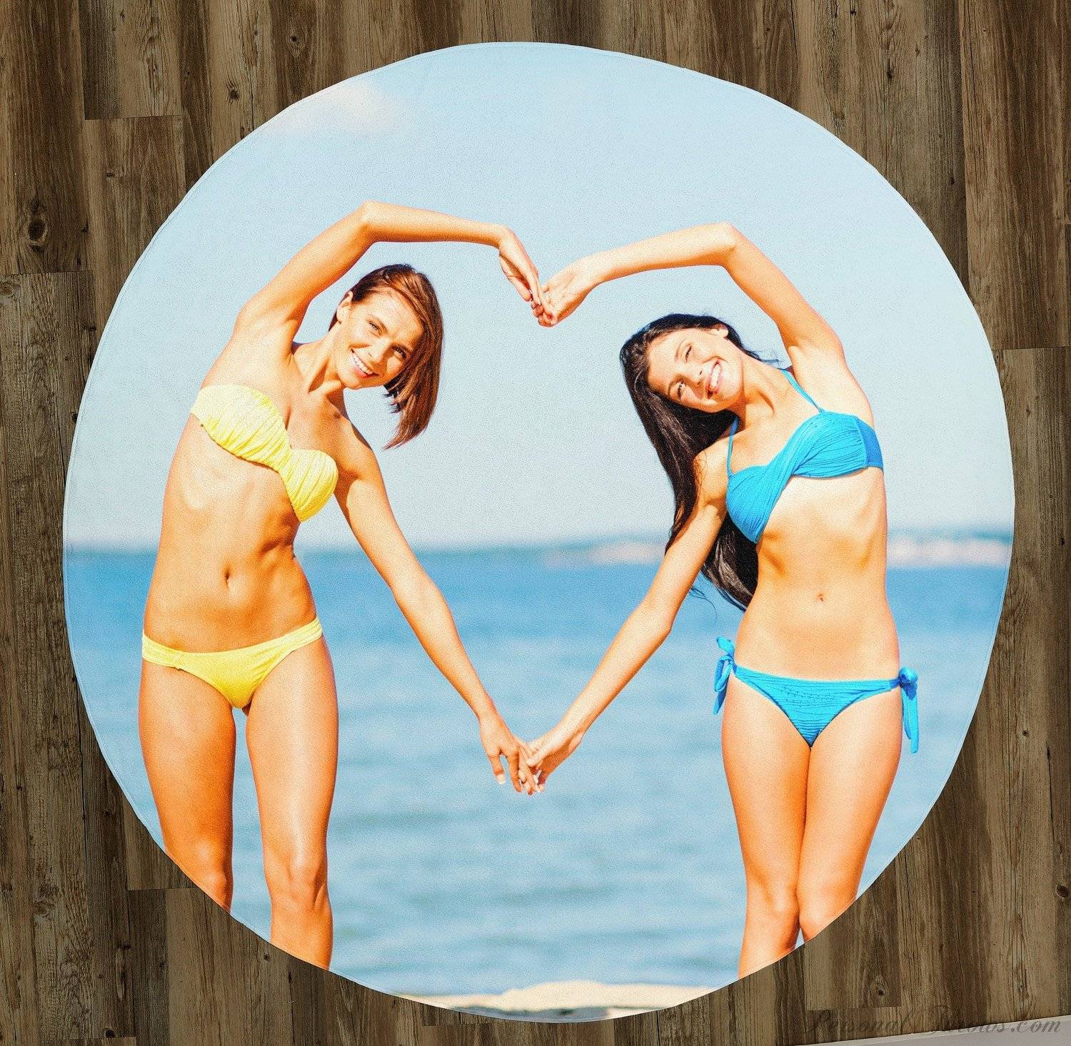 Personalized 5-Foot-Wide Round Custom Beach Towel
